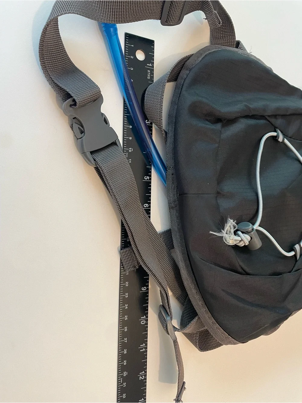 New Black Hydration Backpack with Blue Drinking Tube